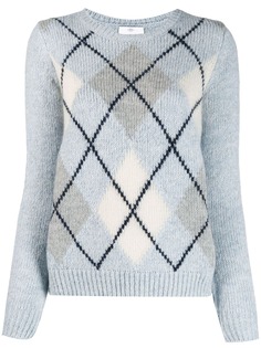 Allude check patterned sweater