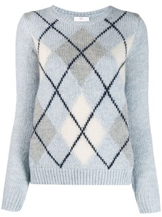 Allude check patterned sweater