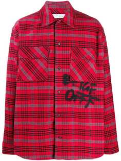 Off-White checked graffiti shirt