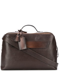 Santoni pebbled briefcase