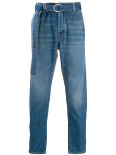 Off-White industrial belt slim fit tapered denim jeans