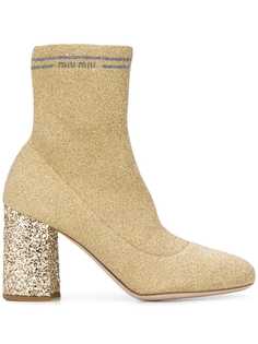 Miu Miu knit fabric boots