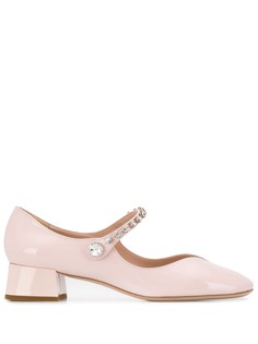 Miu Miu embellished strap pumps