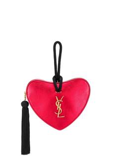 Saint Laurent клатч с эффектом металлик и монограммой