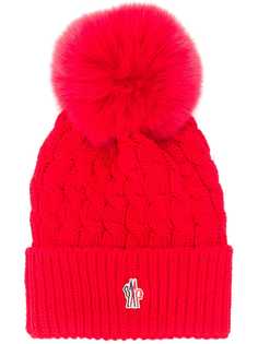 Moncler Grenoble logo patch bobble hat