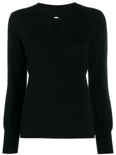 Allude key-hole neckline knitted top