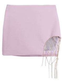 AREA diamanté chain mini-skirt