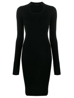 Helmut Lang трикотажное платье в рубчик