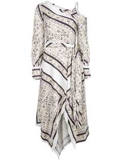 Jonathan Simkhai off-the-shoulder scarf print dress