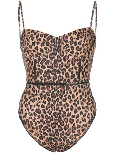 Jonathan Simkhai leopard print bustier one-piece