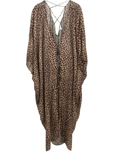 Jonathan Simkhai leopard print tie front robe