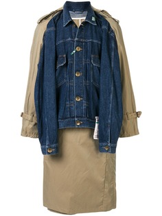 Maison Mihara Yasuhiro многослойная длинная джинсовая куртка