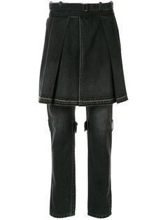 Sacai layered straight leg trousers