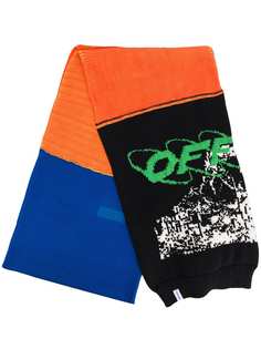 Off-White logo knitted scarf