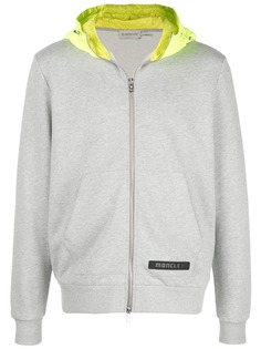 Moncler two-tone zipped hoodie