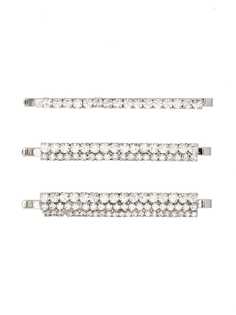 Alessandra Rich set of three crystal-embellished hair slides