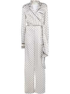 Jonathan Simkhai tie front scarf print jumpsuit