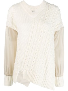 Zucca asymmetric cable knit jumper