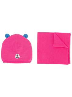 Moncler Kids knitted hat and scarf set