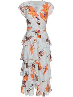 Etro платье с рюшами и цветочным принтом