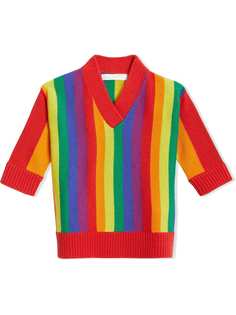 Burberry Kids платье-свитер в полоску