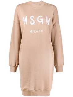 MSGM платье-толстовка с логотипом