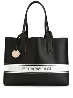 Emporio Armani полосатая сумка-тоут с логотипом
