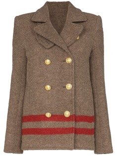 Paco Rabanne double-breasted striped military coat