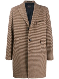 Paltò houndstooth single-breasted coat