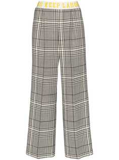Mira Mikati contrast stripe check trousers