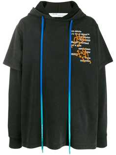 Off-White embroidered layered hoodie