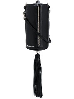 Miu Miu Leather bandoleer bag with crystals