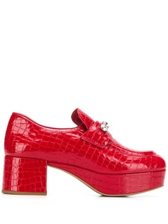 Miu Miu crystal embellished patent leather loafers