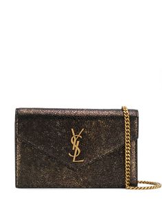 Saint Laurent кошелек на цепочке с декором Monogram