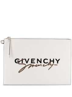 Givenchy embroidered logo clutch