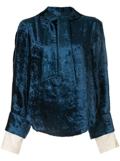 Toga velvet tie blouse