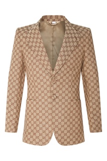 Бежевый пиджак с мотивом GG Gucci Man