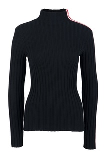 Черная водолазка в рубчик с отделкой RED Valentino