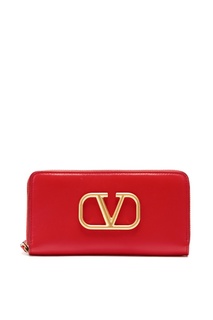 Красный кожаный кошелек VLogo Valentino