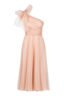 Тюлевое платье-миди на одно плечо RED Valentino