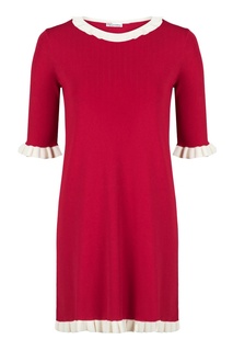 Красное платье с контрастными оборками RED Valentino