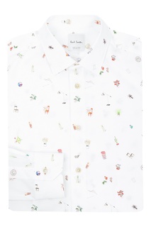 Хлопковая рубашка с узором Paul Smith