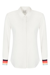 Блуза из шелка с контрастными манжетами Paul Smith