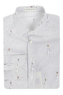 Рубашка в полоску с рисунками Etro
