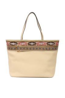 Бежевая сумка-шоппер с орнаментами Etro