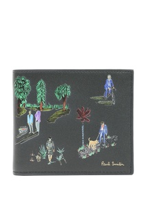 Черный кошелек с рисунком Paul Smith