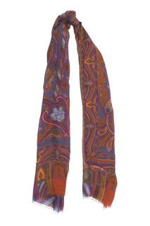 Коричневый шарф с узором Etro