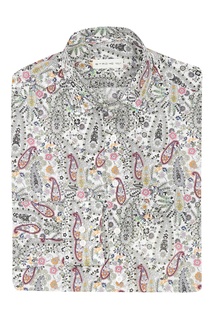 Белая рубашка с узорами пейсли Etro