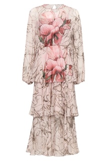 Шелковое платье-макси с цветочным принтом Alberta Ferretti