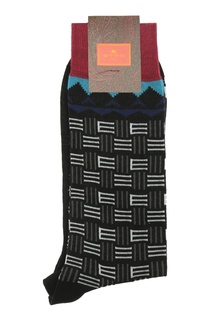 Черные носки с монограммами и отделкой Etro